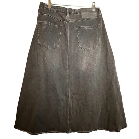 One Teaspoon x Free People Chain Maxi Slit Denim Grunge Whimsigoth Skirt Sz 27 - Picture 12 of 16